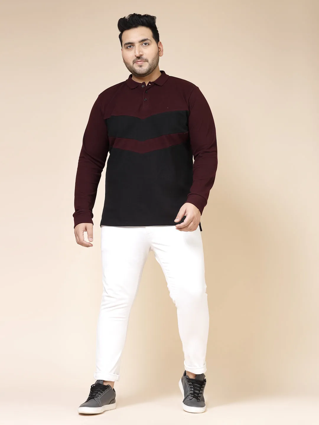 Colorblock Polo with Extended Sleeves