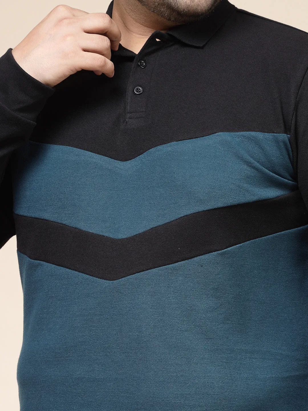 Colorblock Polo with Extended Sleeves