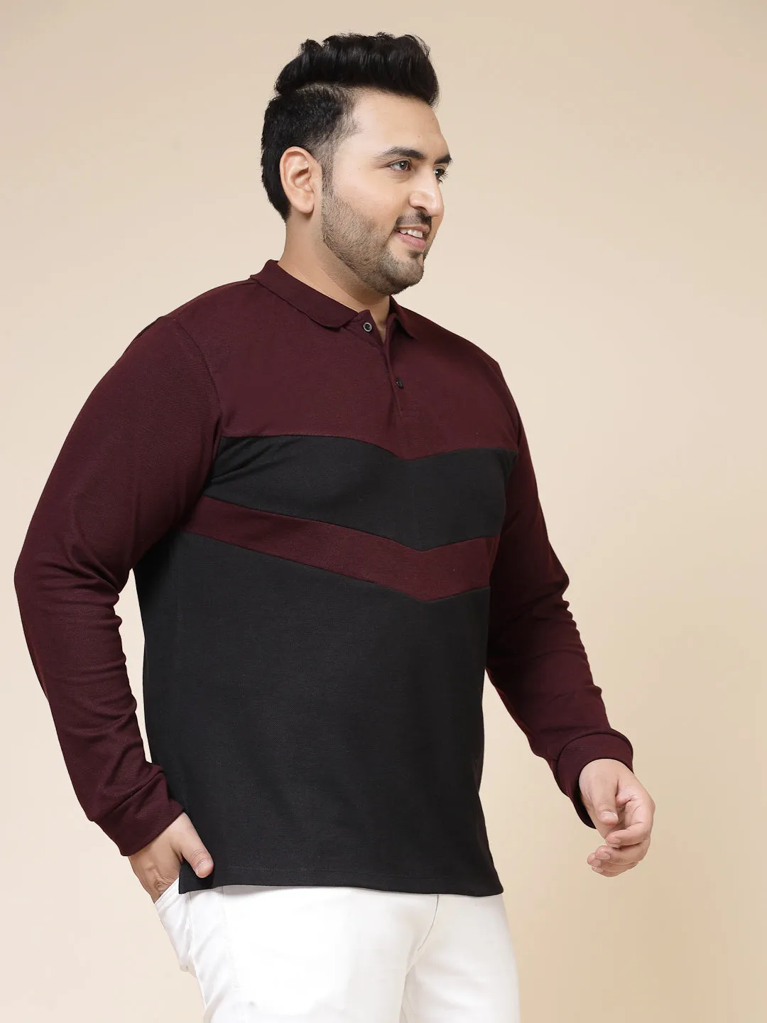 Colorblock Polo with Extended Sleeves