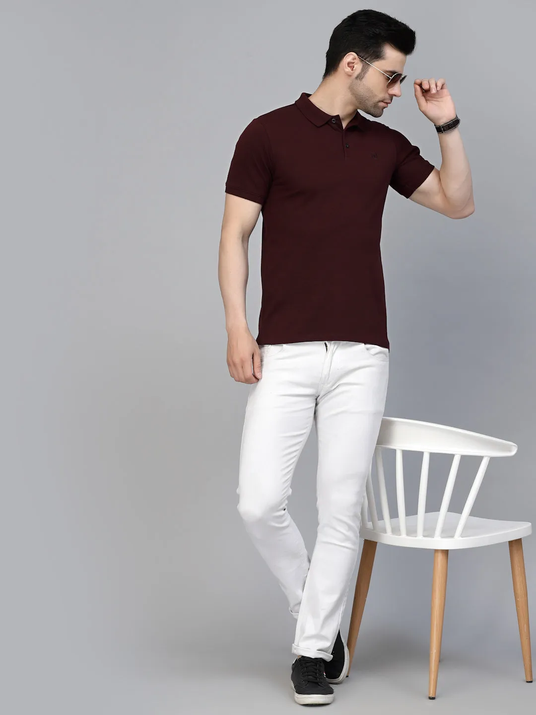 Cotton Solid Half Sleeves Polo T-Shirt