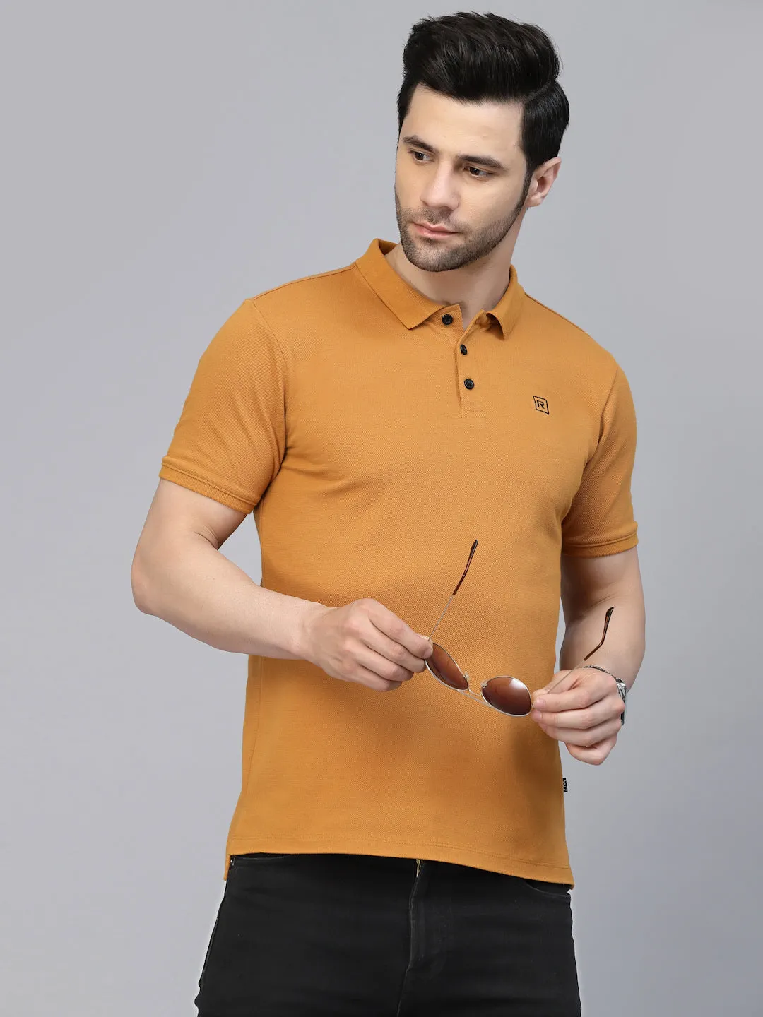 Cotton Solid Half Sleeves Polo T-Shirt