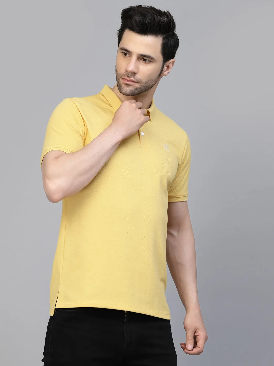 Cotton Solid Half Sleeves Polo T-Shirt