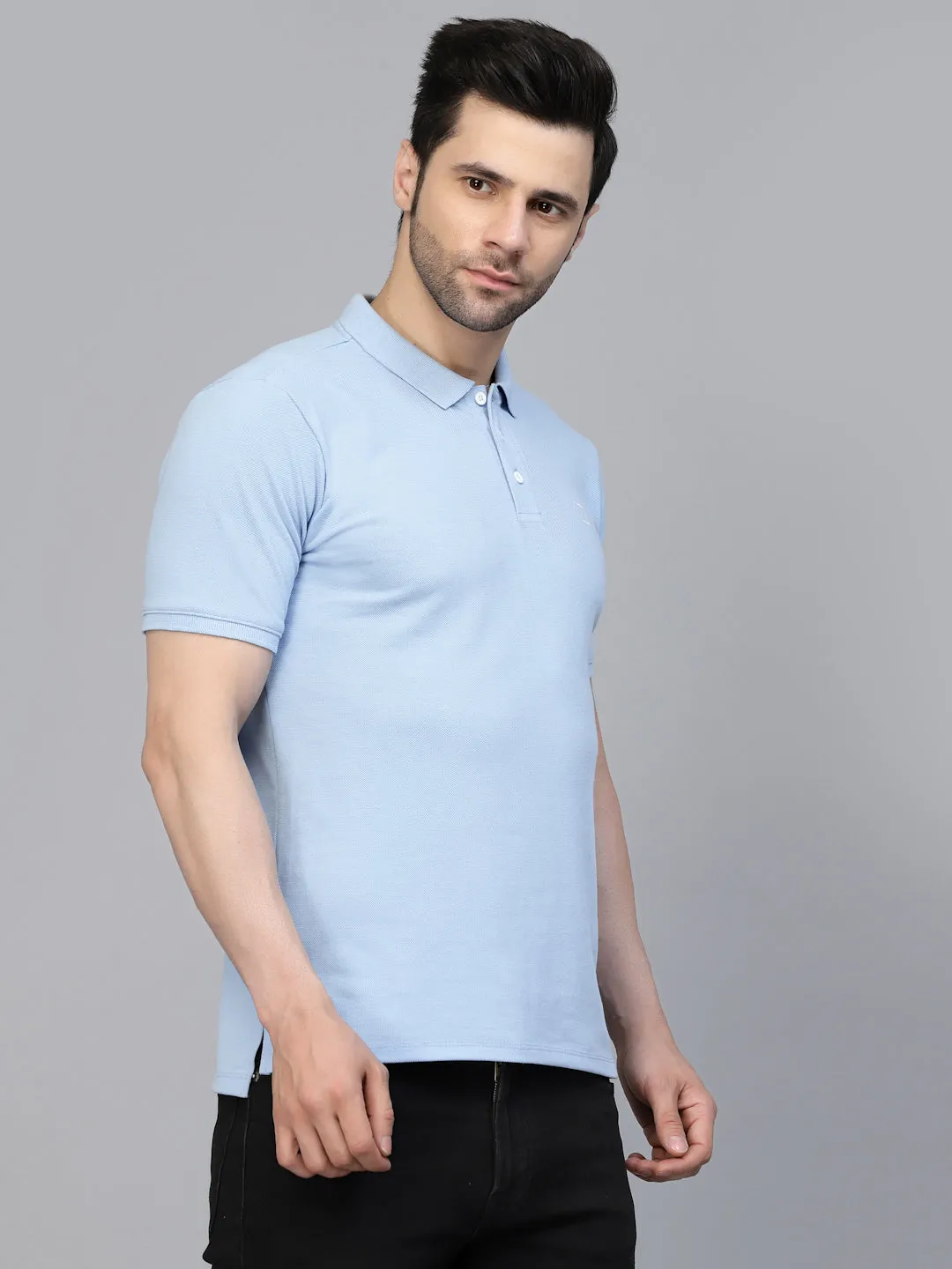 Cotton Solid Half Sleeves Polo T-Shirt