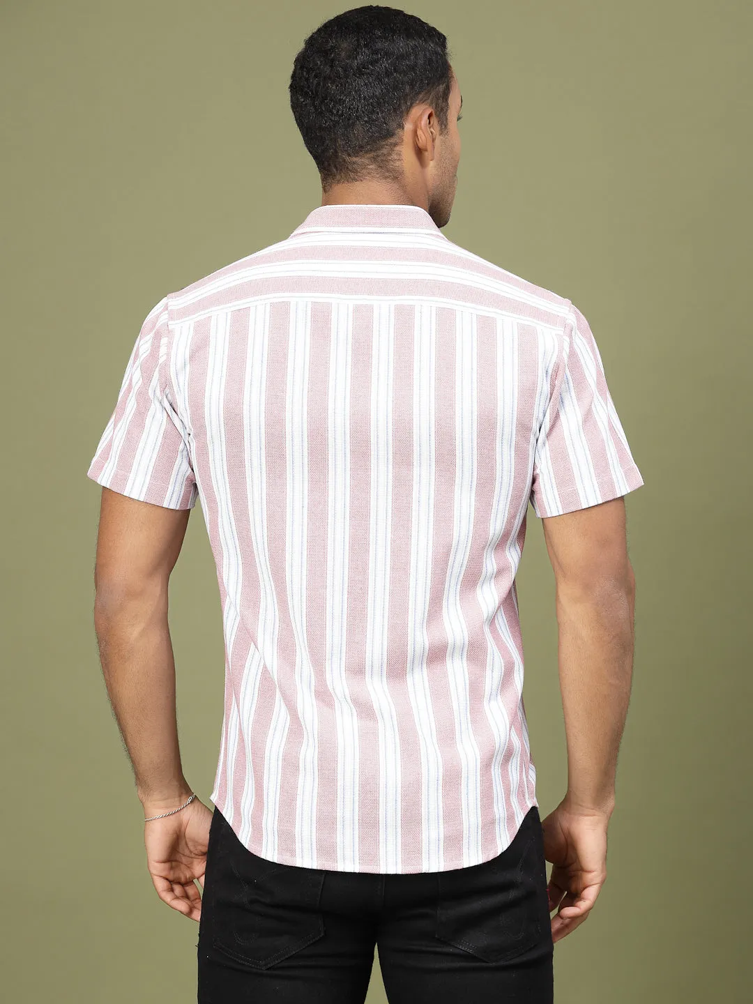 Cotton Stripe Tailored Utility Shirt