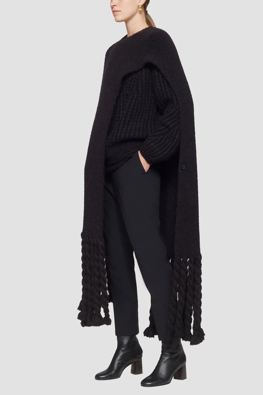 Cozy Wool Fringed Poncho