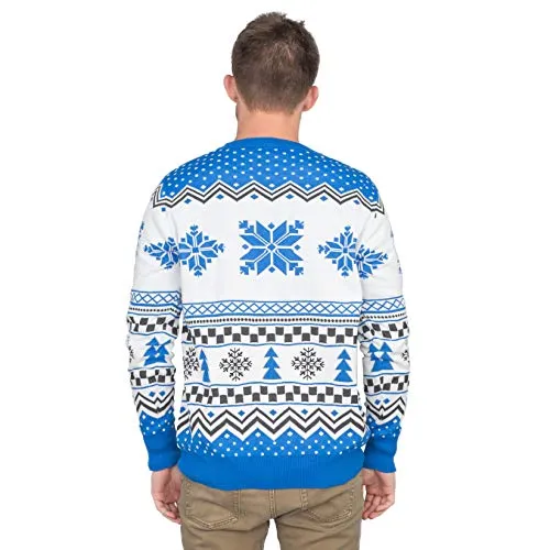 Custom Sublimation Ugly Christmas Sweater Blue/Black