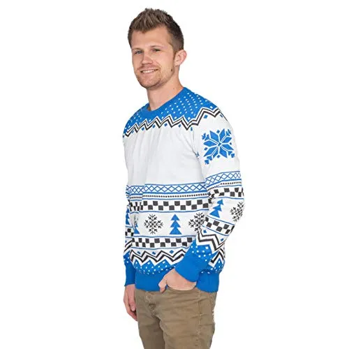 Custom Sublimation Ugly Christmas Sweater Blue/Black