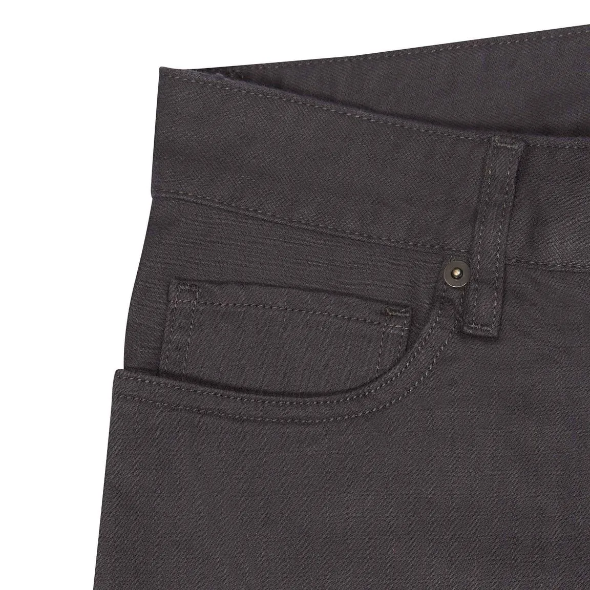 Dark Grey Stretch Cotton Twill Five Pocket Pant