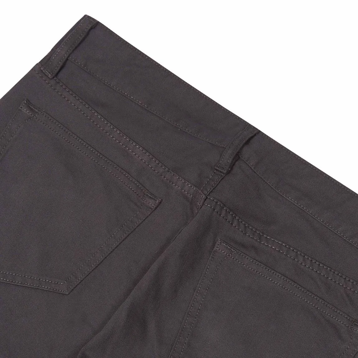 Dark Grey Stretch Cotton Twill Five Pocket Pant