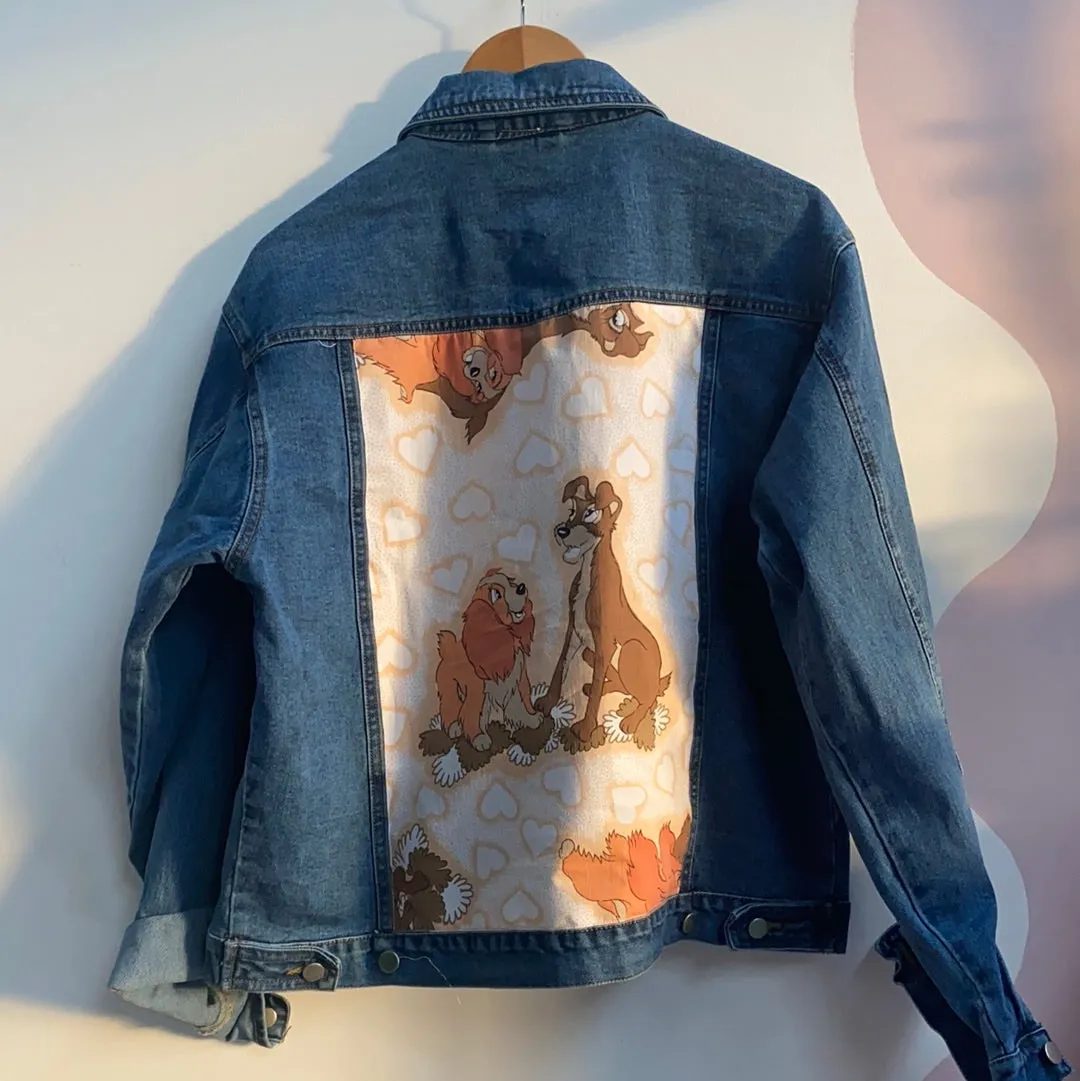 Denim Jacket made with Reworked Duvet Cover.