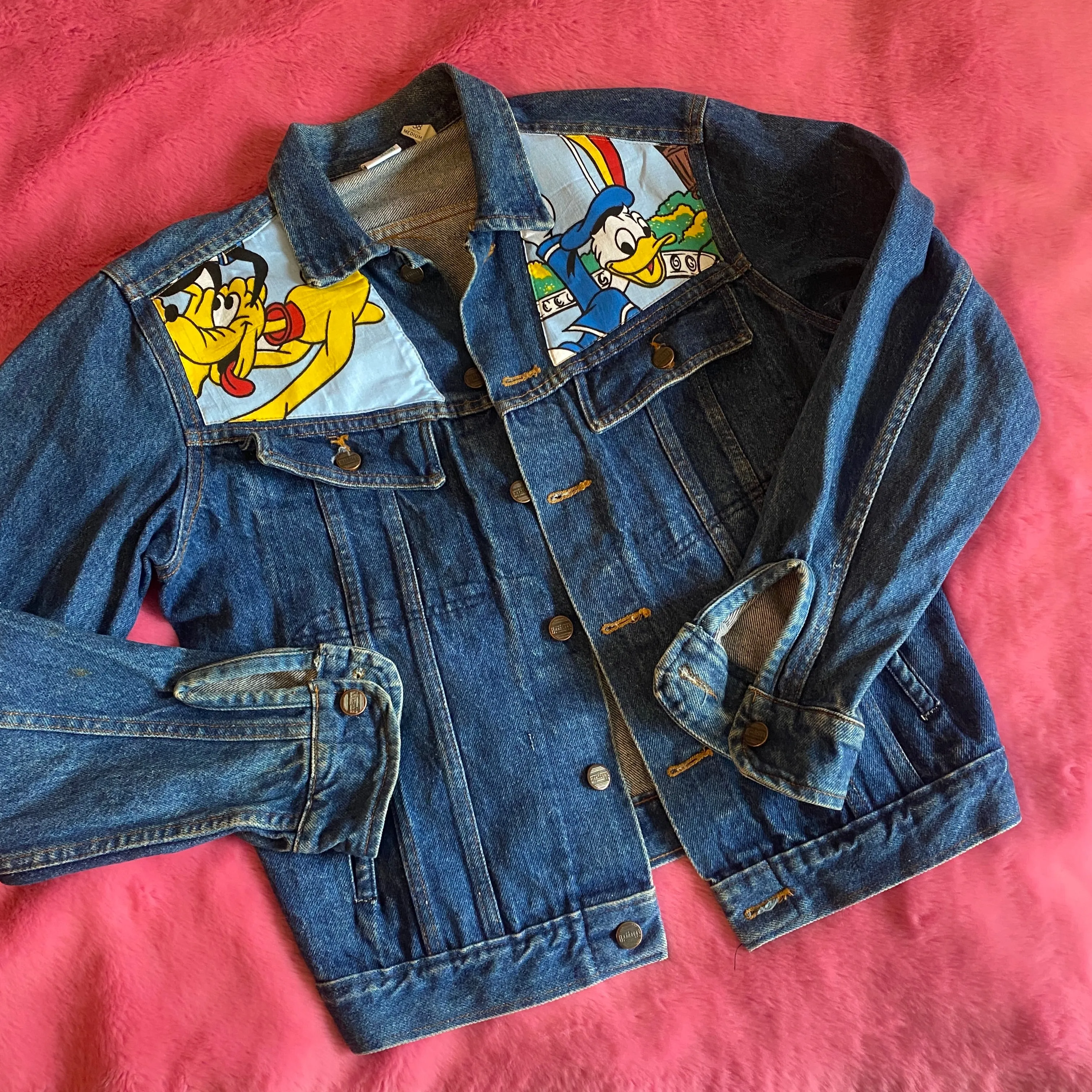 Denim Jacket made with Reworked Duvet Cover.