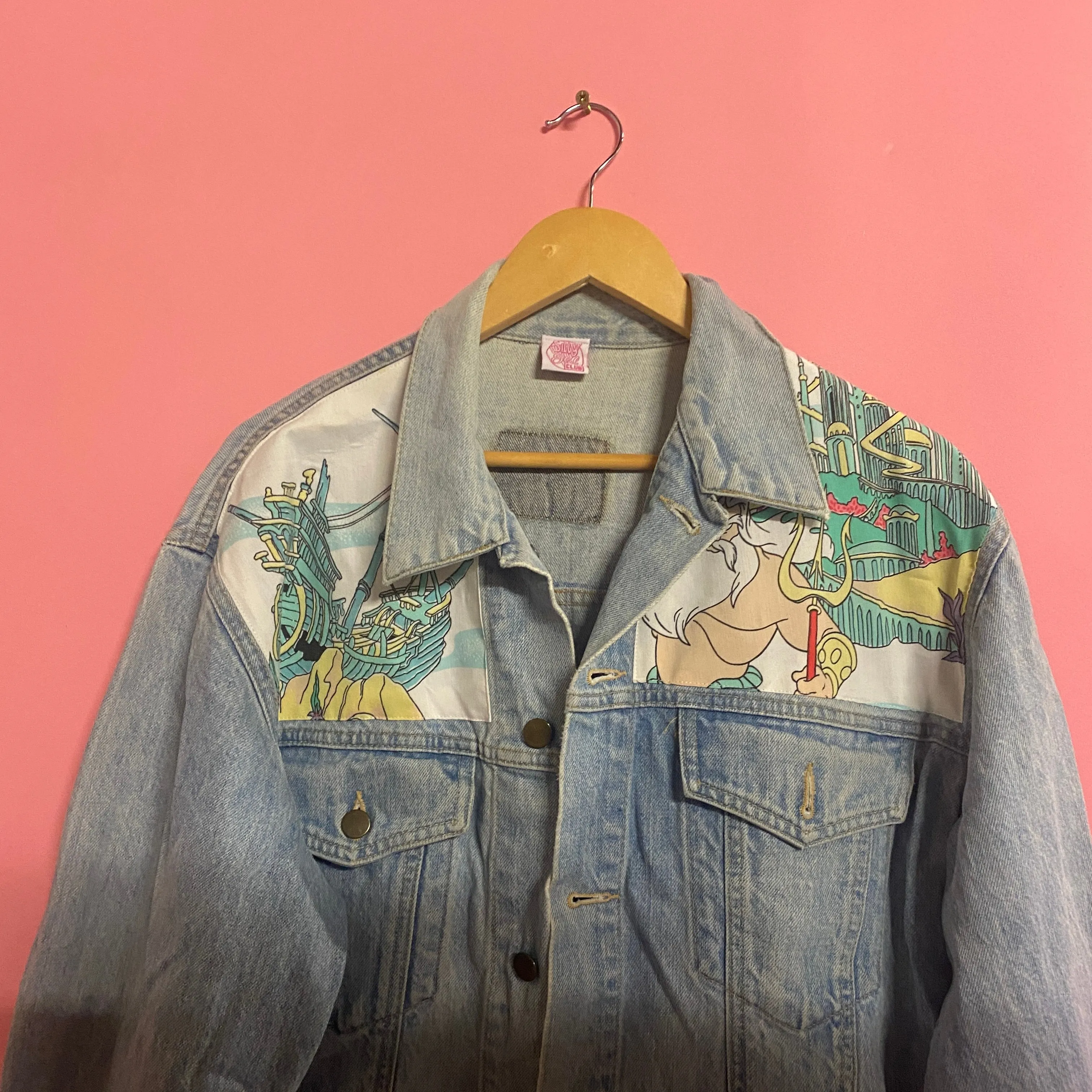 Denim Jacket made with Reworked Duvet Cover.