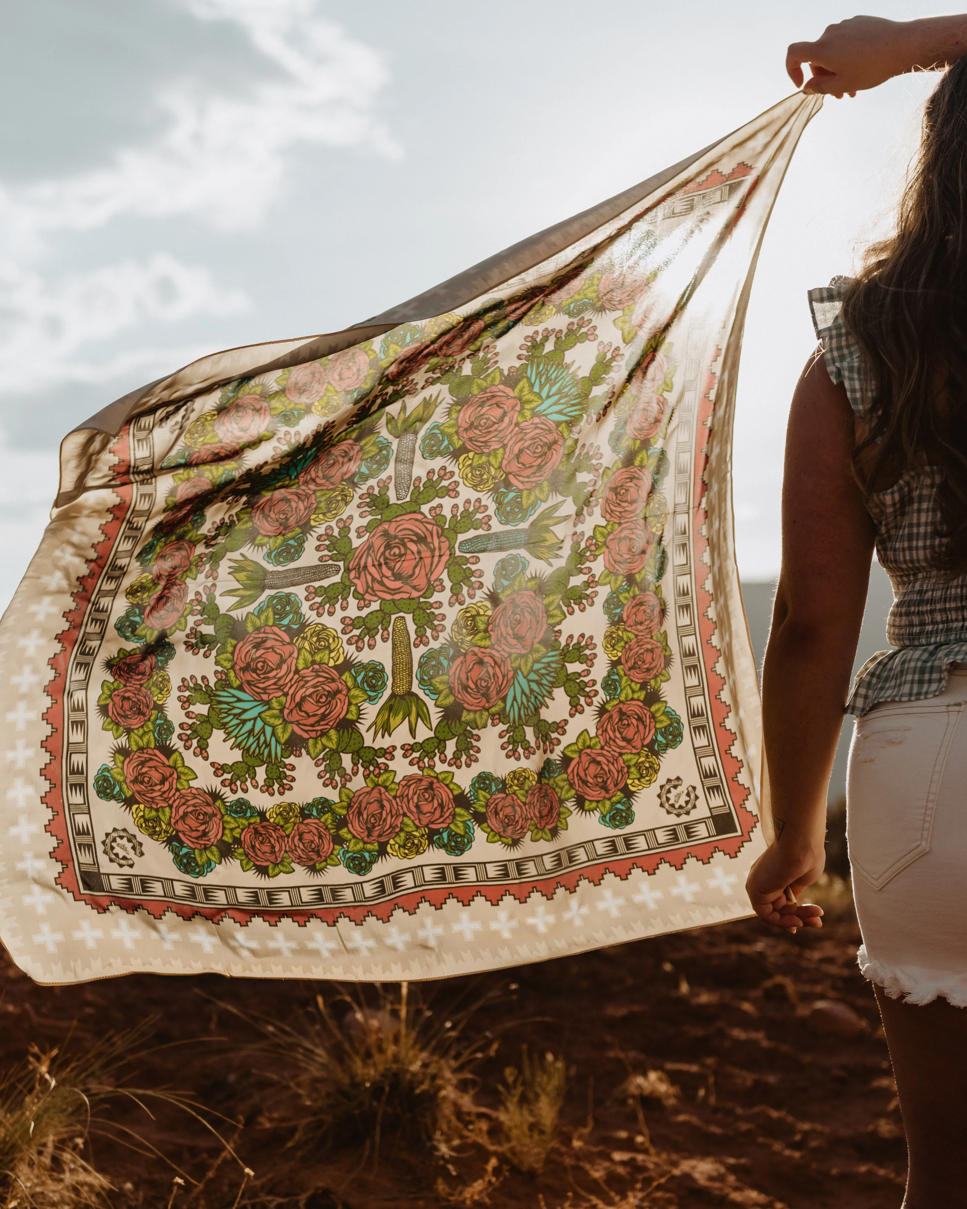 Desert Floral Silk Scarf