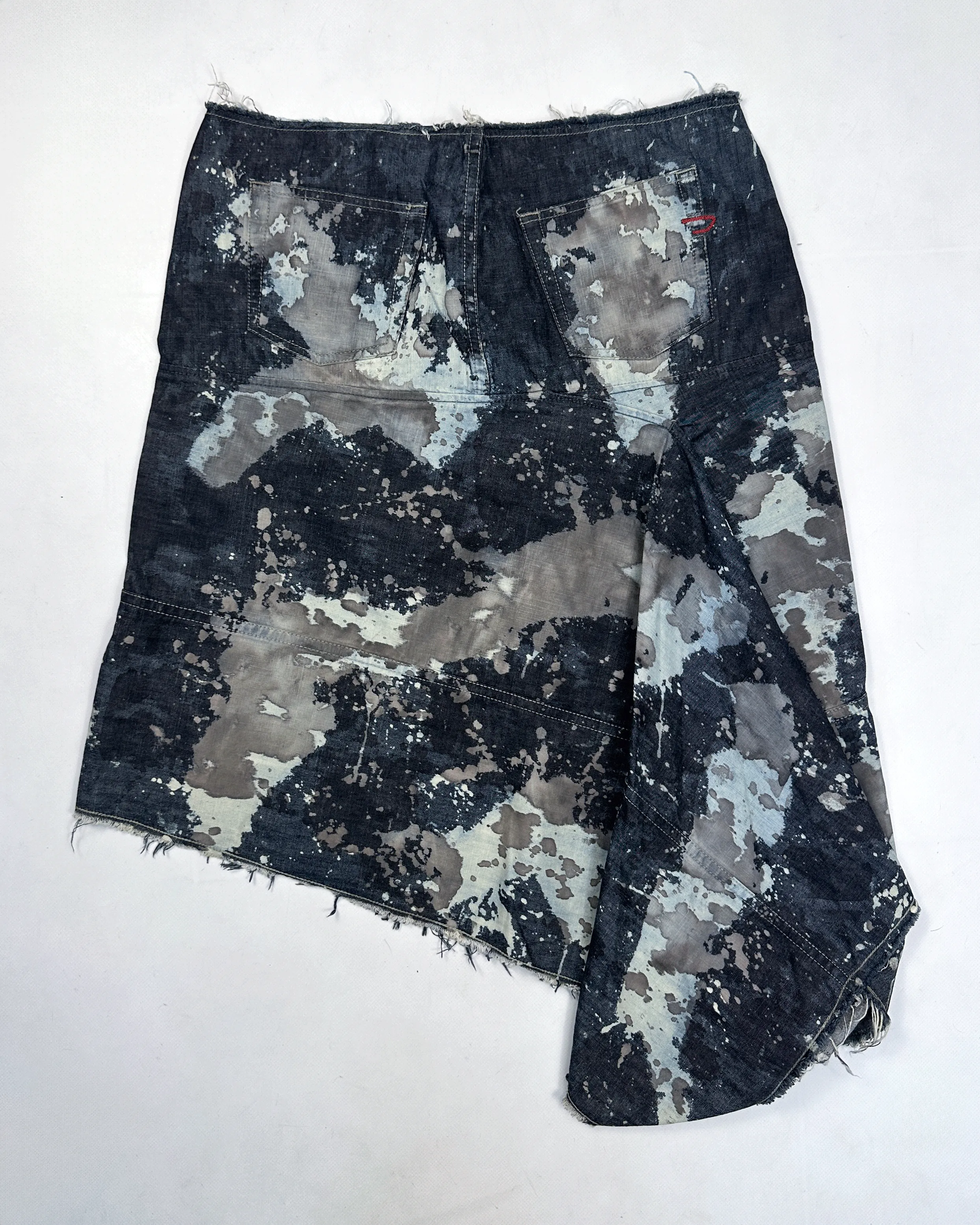 Diesel Splashed Long Denim Skirt 2000's