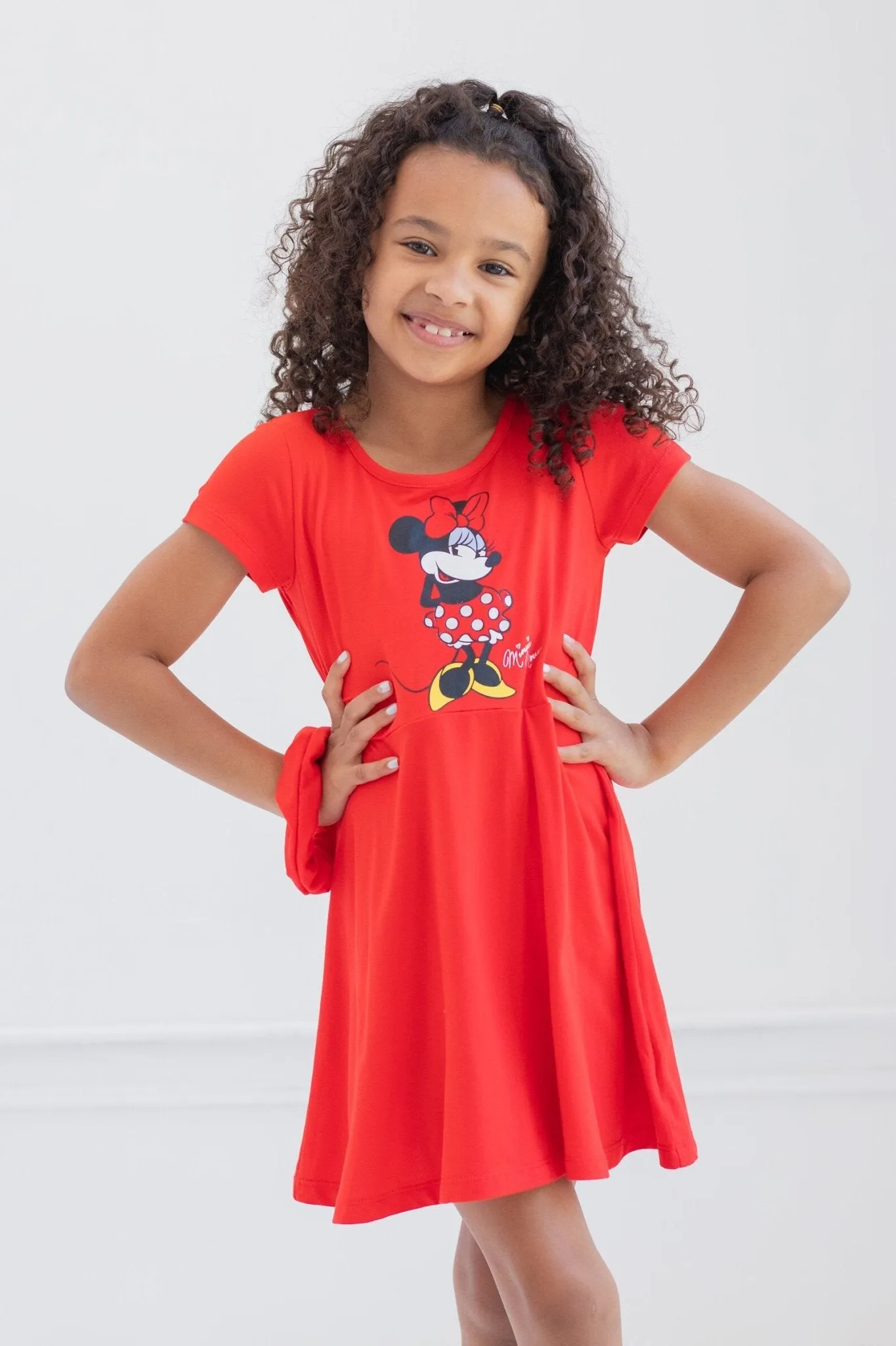 Disney Encanto Minnie Mouse Isabela Luisa Mirabel Girls Skater Dresses and Scrunchie Toddler to Big Kid