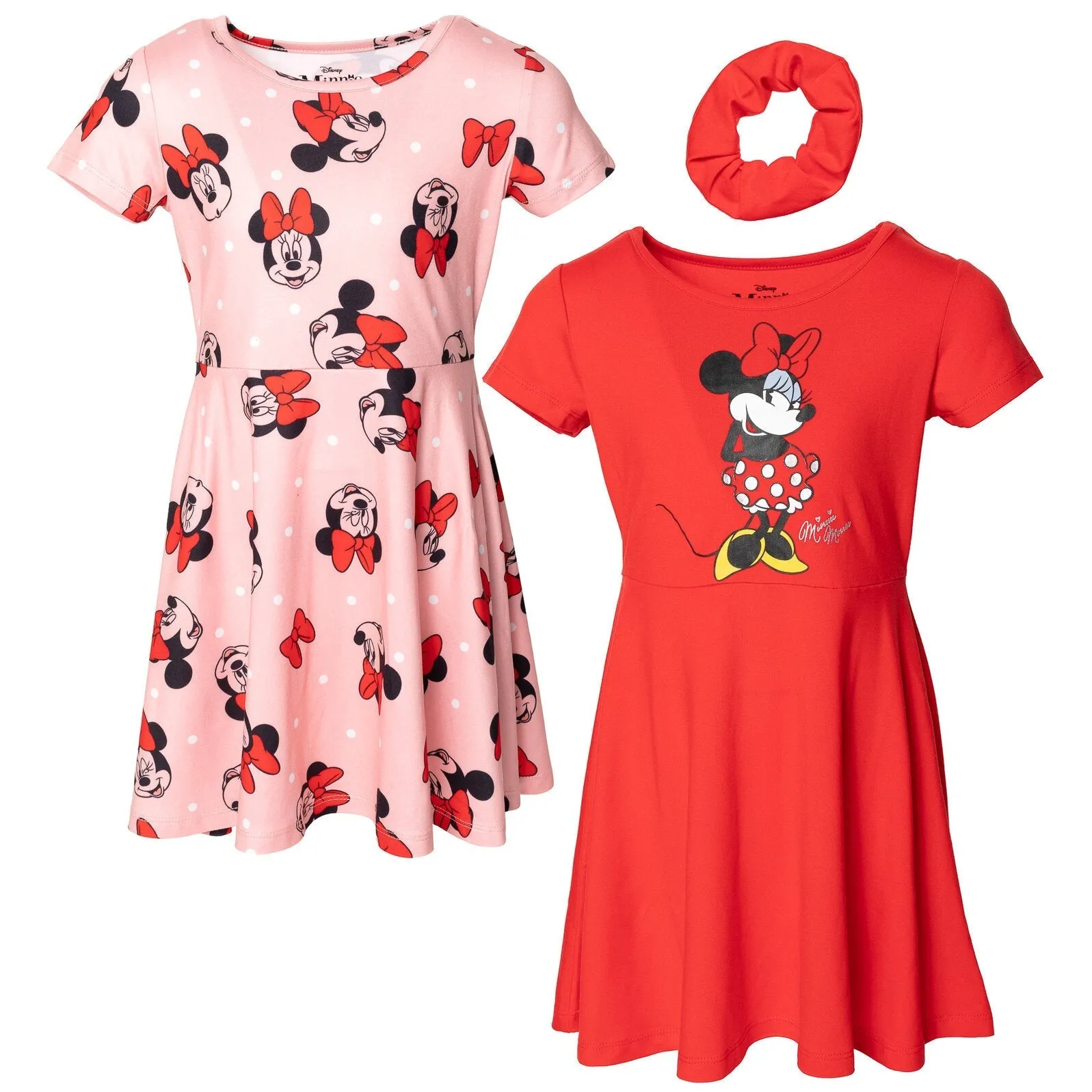 Disney Encanto Minnie Mouse Isabela Luisa Mirabel Girls Skater Dresses and Scrunchie Toddler to Big Kid