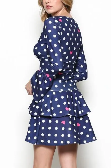 Dots And Hearts Navy Dress