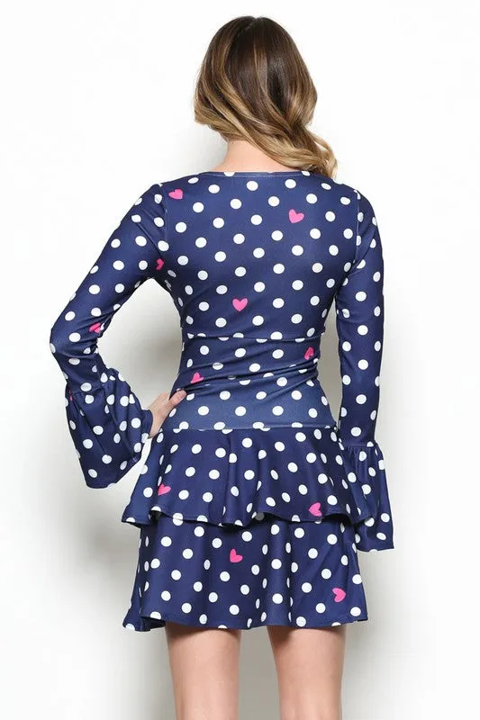 Dots And Hearts Navy Dress