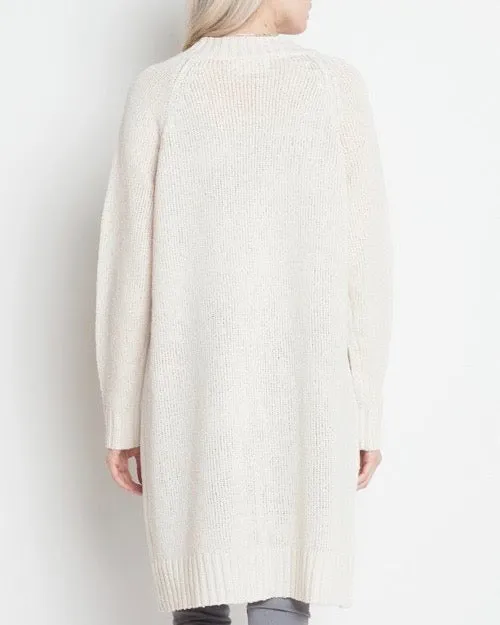 Dreamers - Longline Open Front Cardigan in Cream