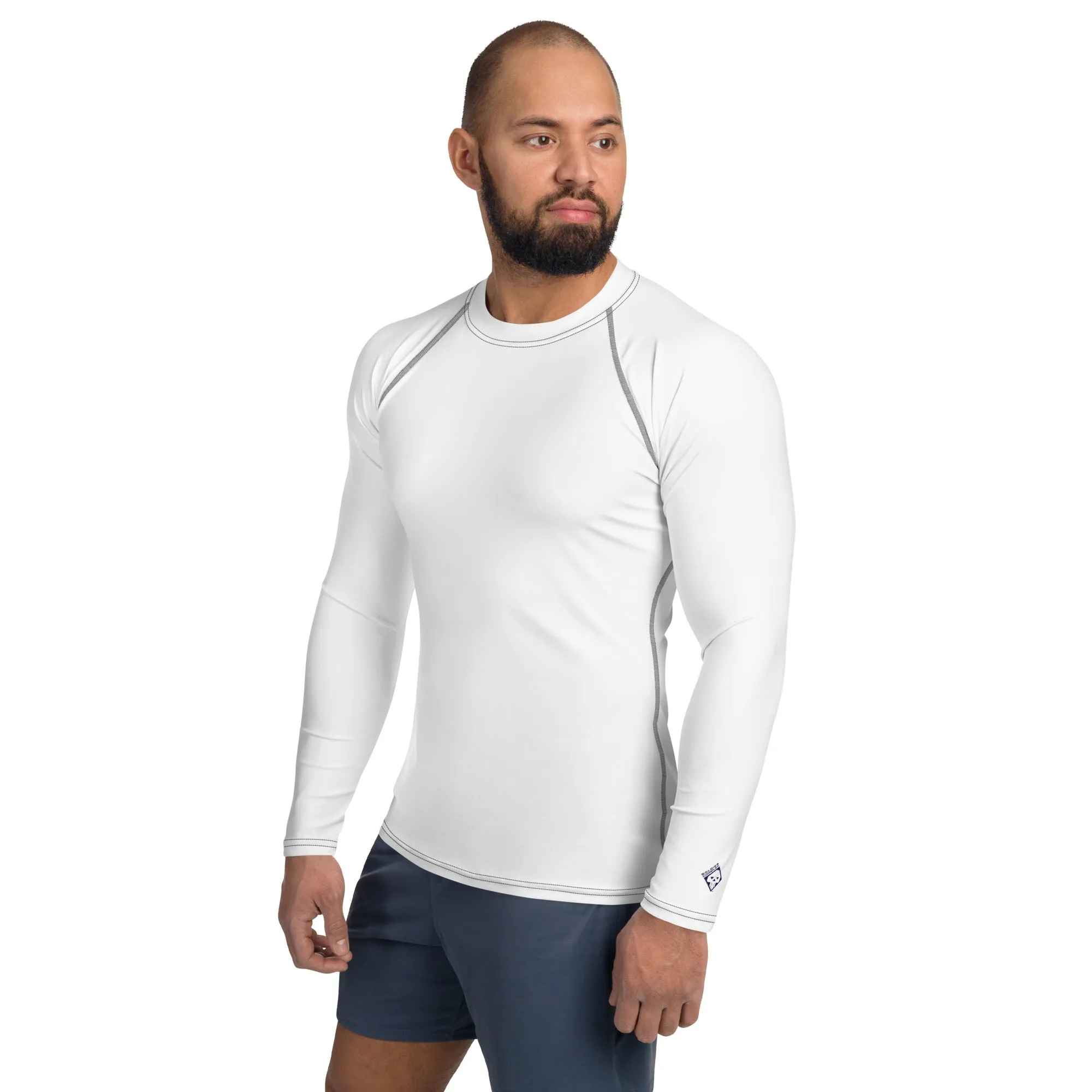 Everyday Cool: Solid Color Rash Guard for Men - Snow