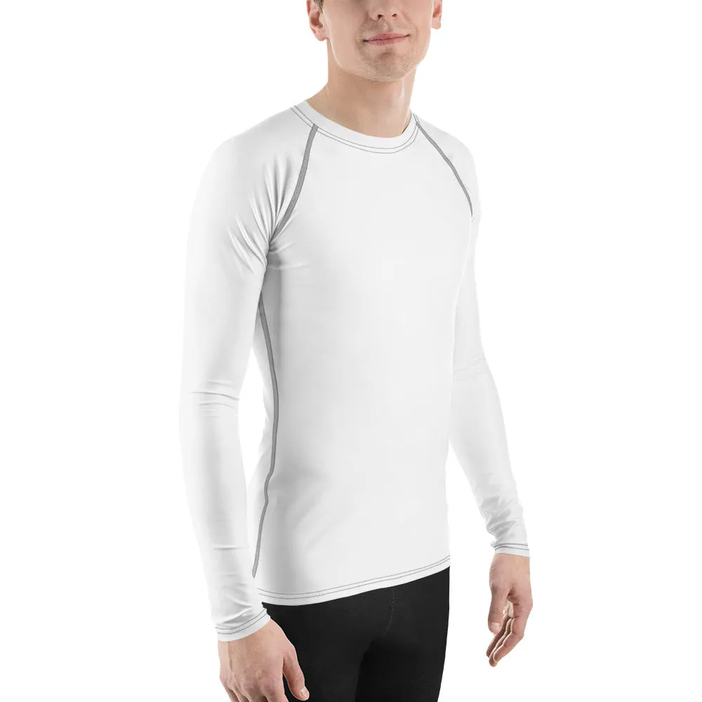 Everyday Cool: Solid Color Rash Guard for Men - Snow