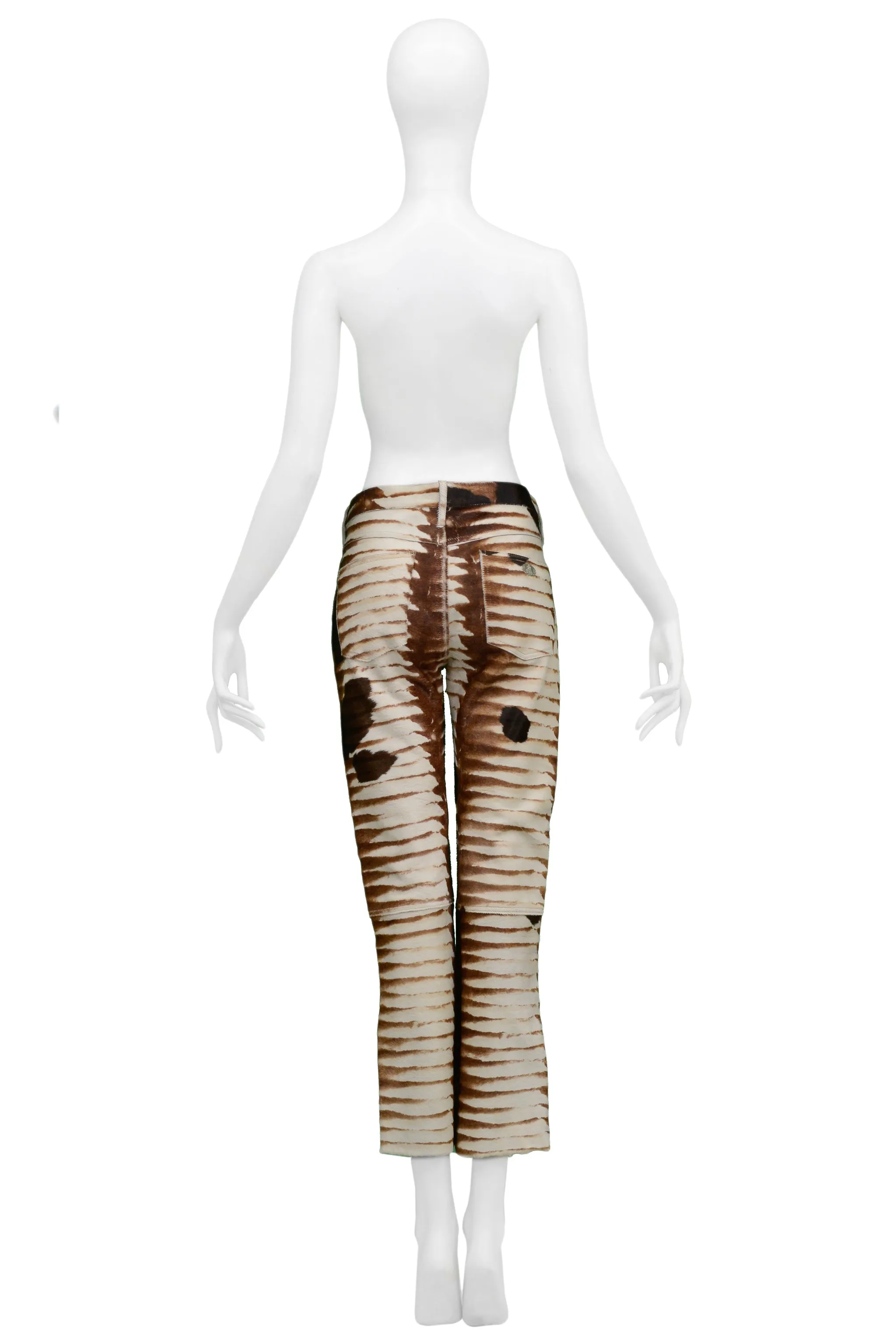 FENDI ANIMAL PRINT PONY SKIN PANTS 1999