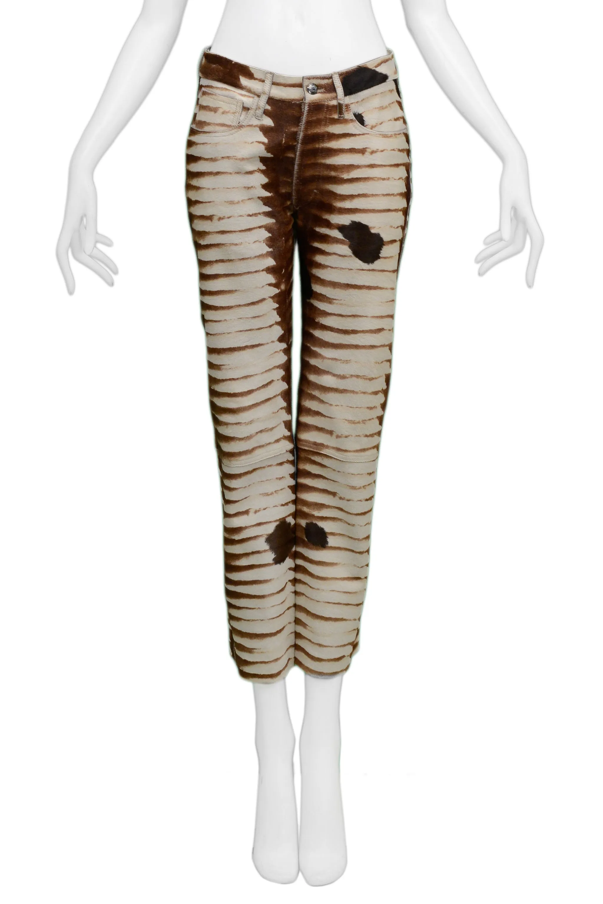 FENDI ANIMAL PRINT PONY SKIN PANTS 1999