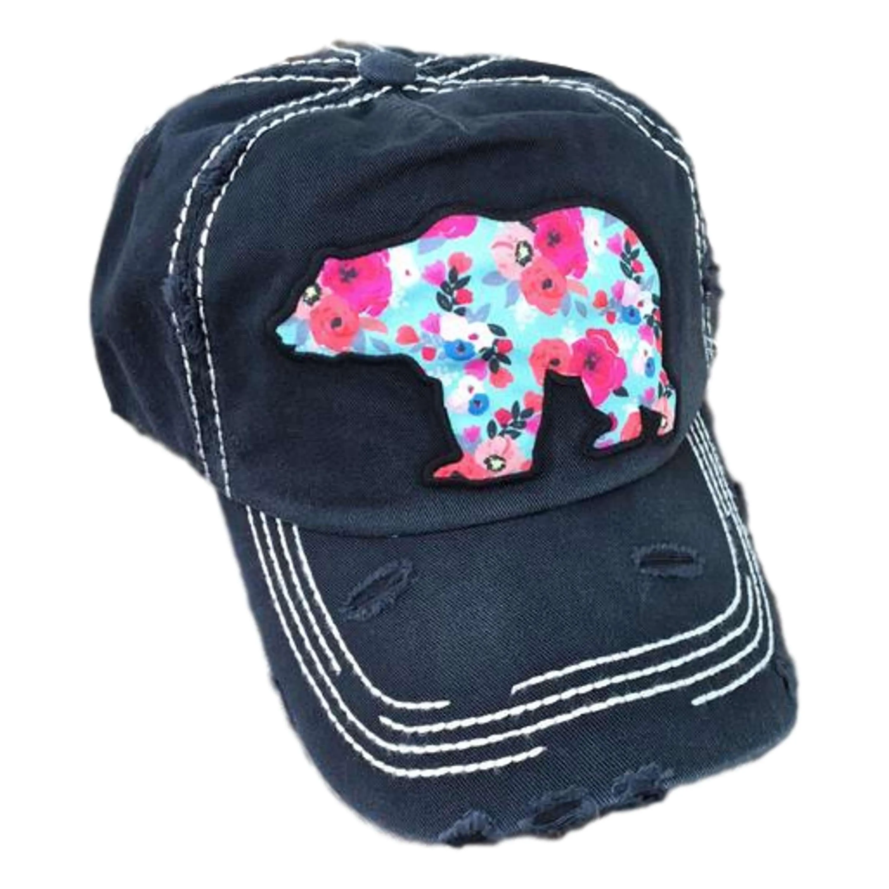 Floral Mama Bear Baseball Hat