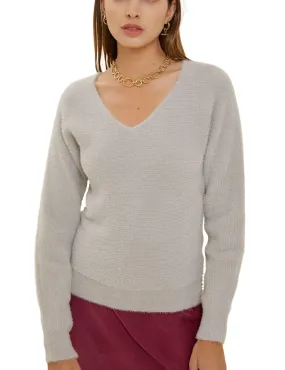 Fuzzy Luxe V-Neck Sweater