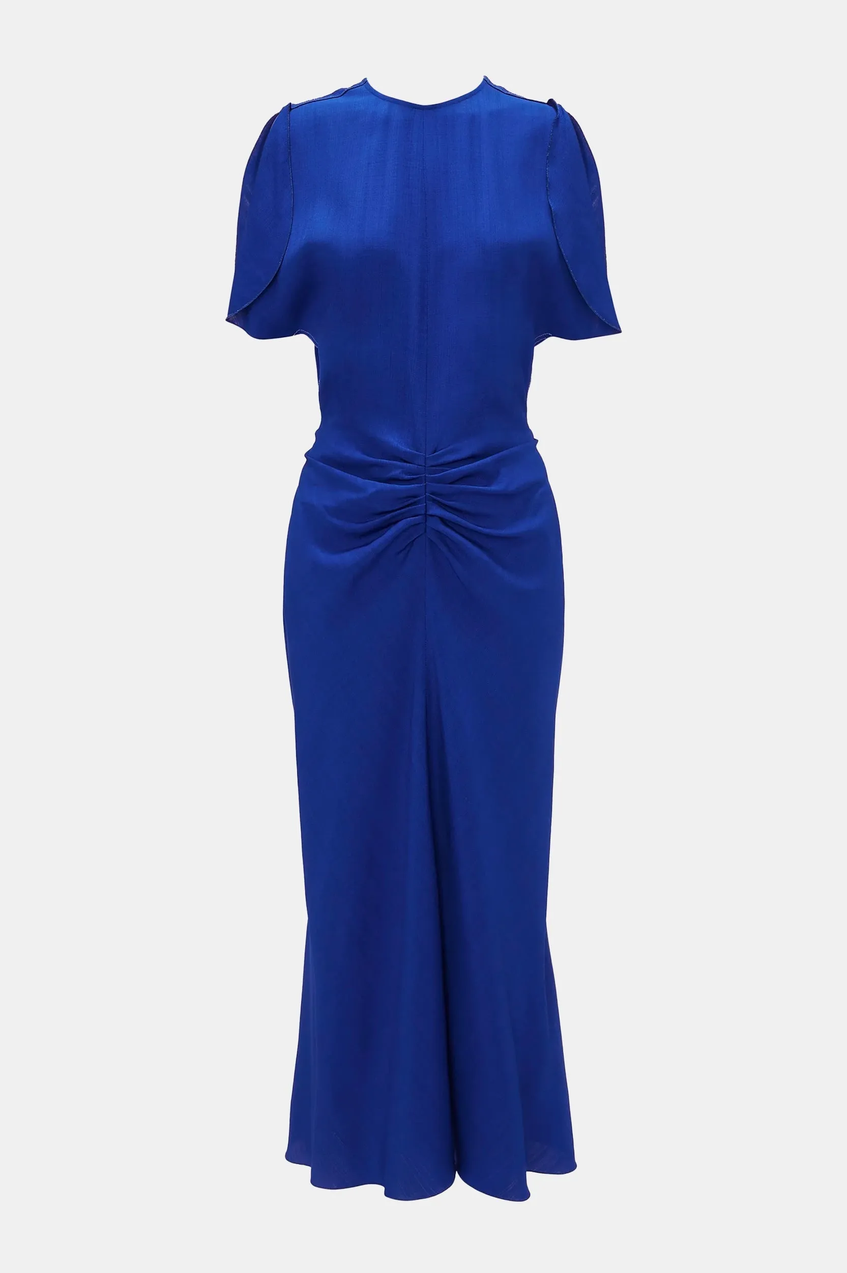 Gathered Waist Midi Dress in Palace Blue