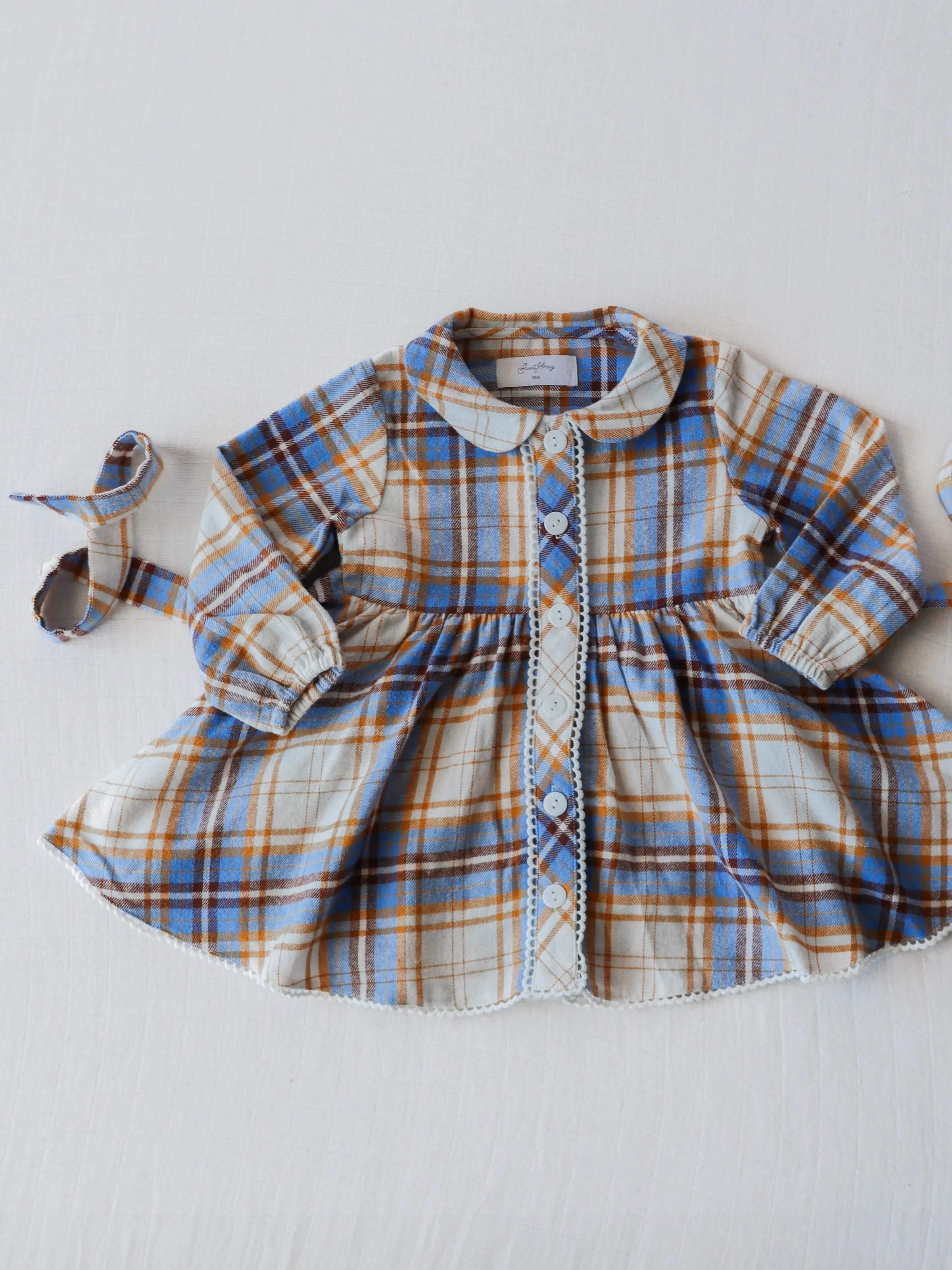 Goldie Dress - Blue Stone Plaid