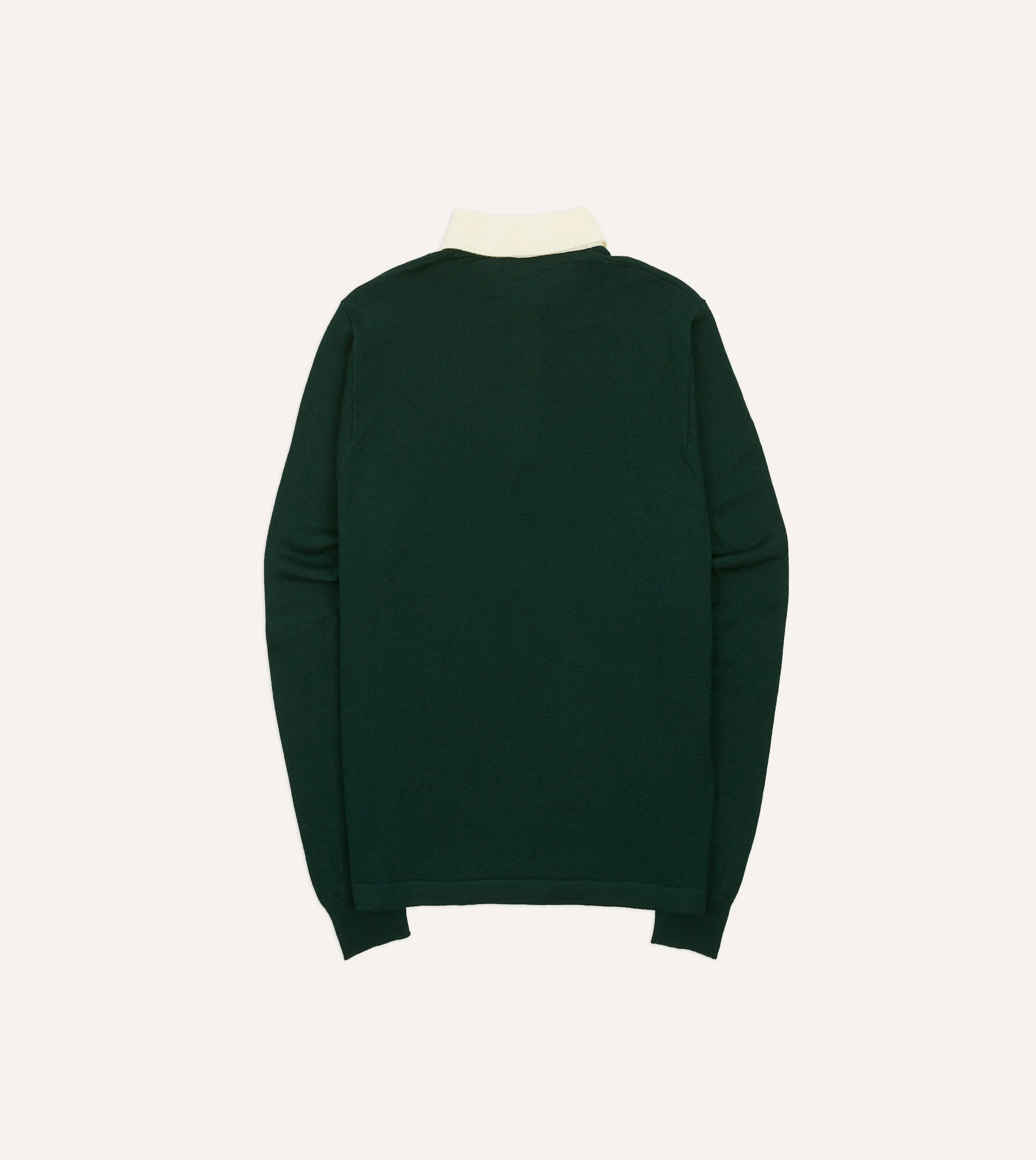 Green Merino Wool Knitted Rugby Shirt