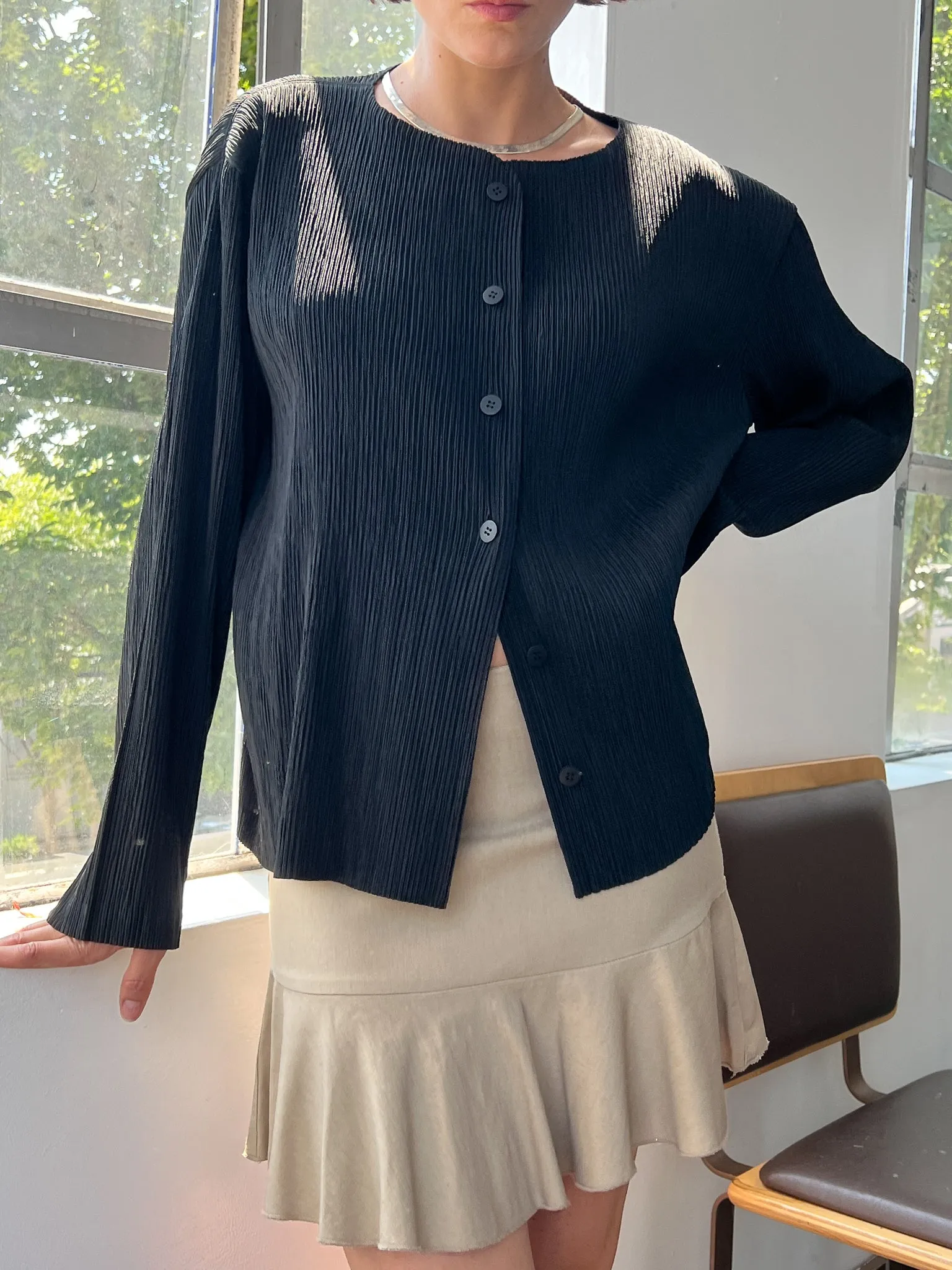 Issey Pleats Please Black Crinkle Jacket (L)