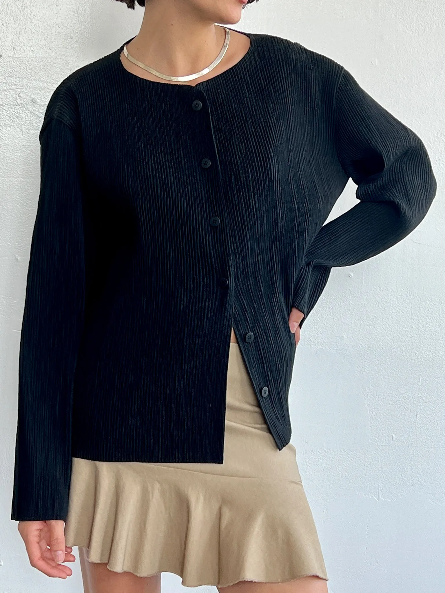 Issey Pleats Please Black Crinkle Jacket (L)