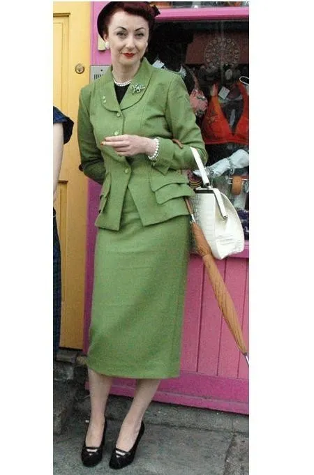 Julie Vintage Suit With Pencil Skirt