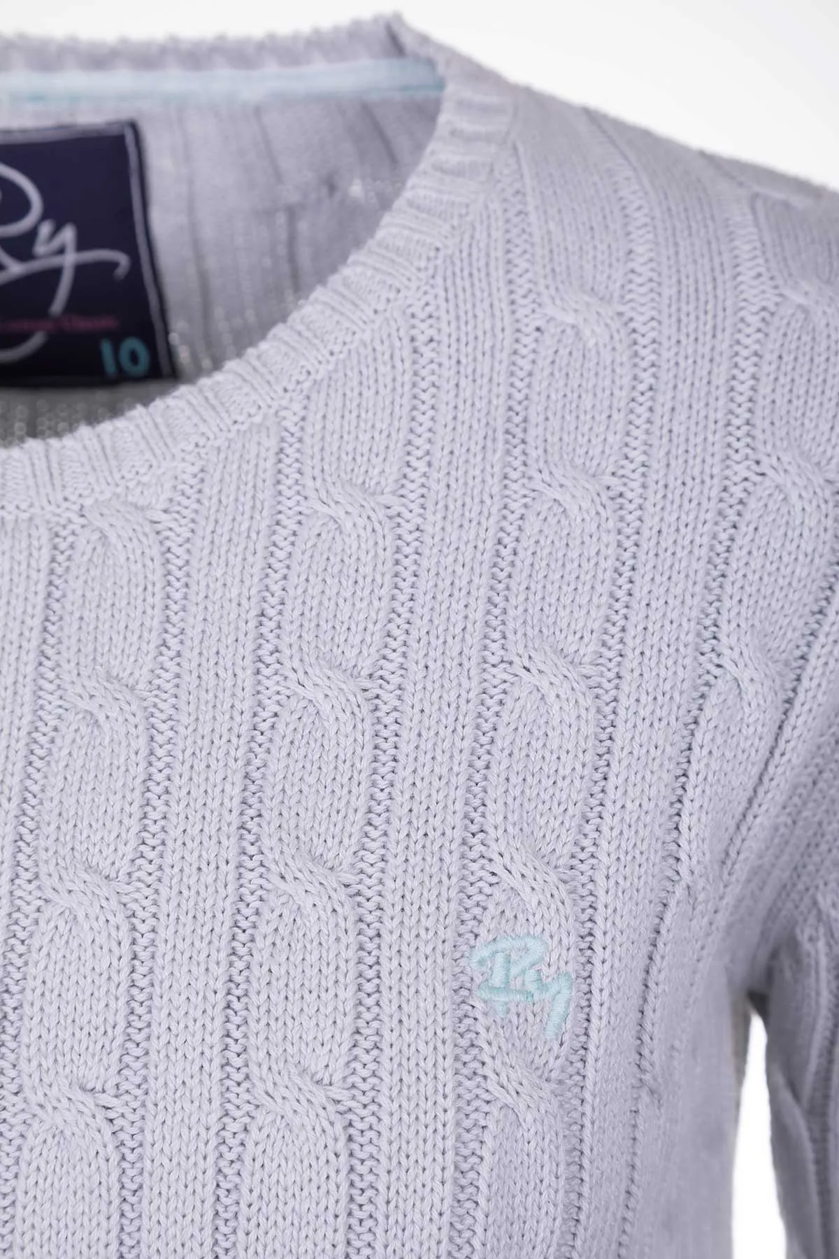 Ladies Crew Neck Cable Knit Jumper