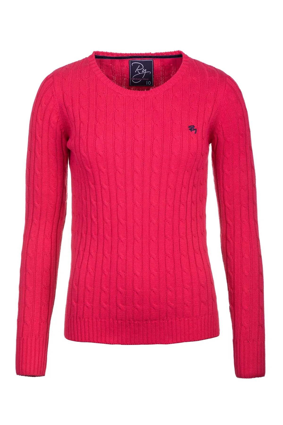 Ladies Crew Neck Cable Knit Jumper