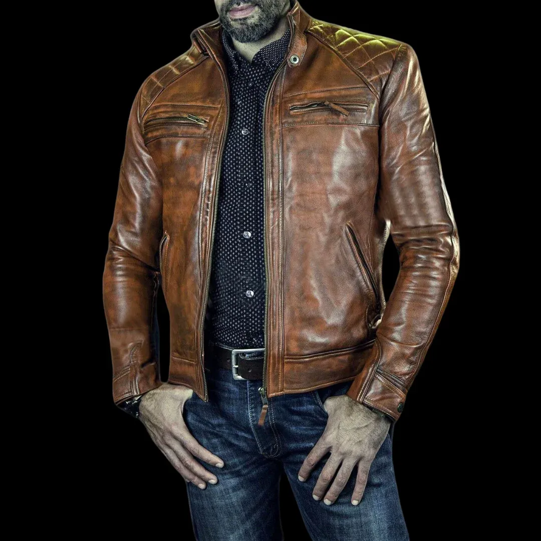 Live To Ride Motorcycle Vintage Leather Jacket