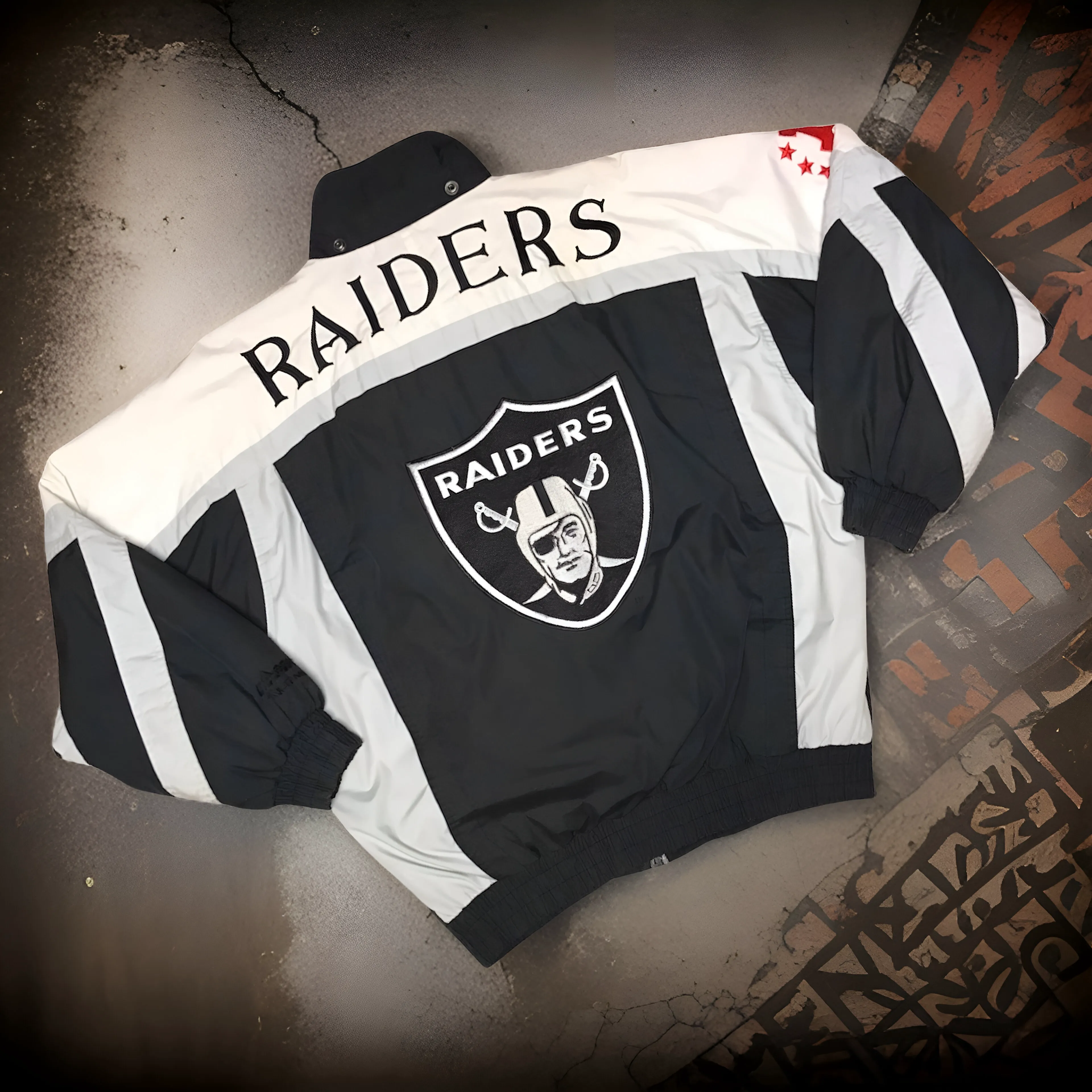 *<PRE-LOVED>* *RAIDERS* (NFL) VINTAGE 90'S NUTMEG JACKET