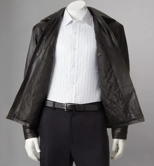 Men's New Zealand Lambskin Leather Classic Open Bottom Jacket