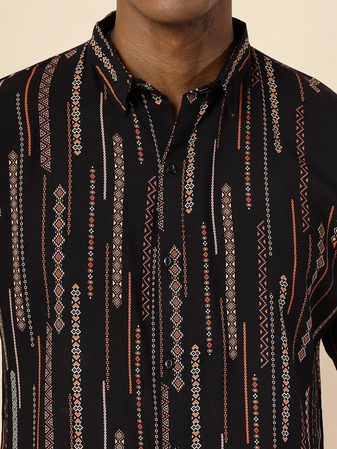 Modern Ethnic Print Shirt