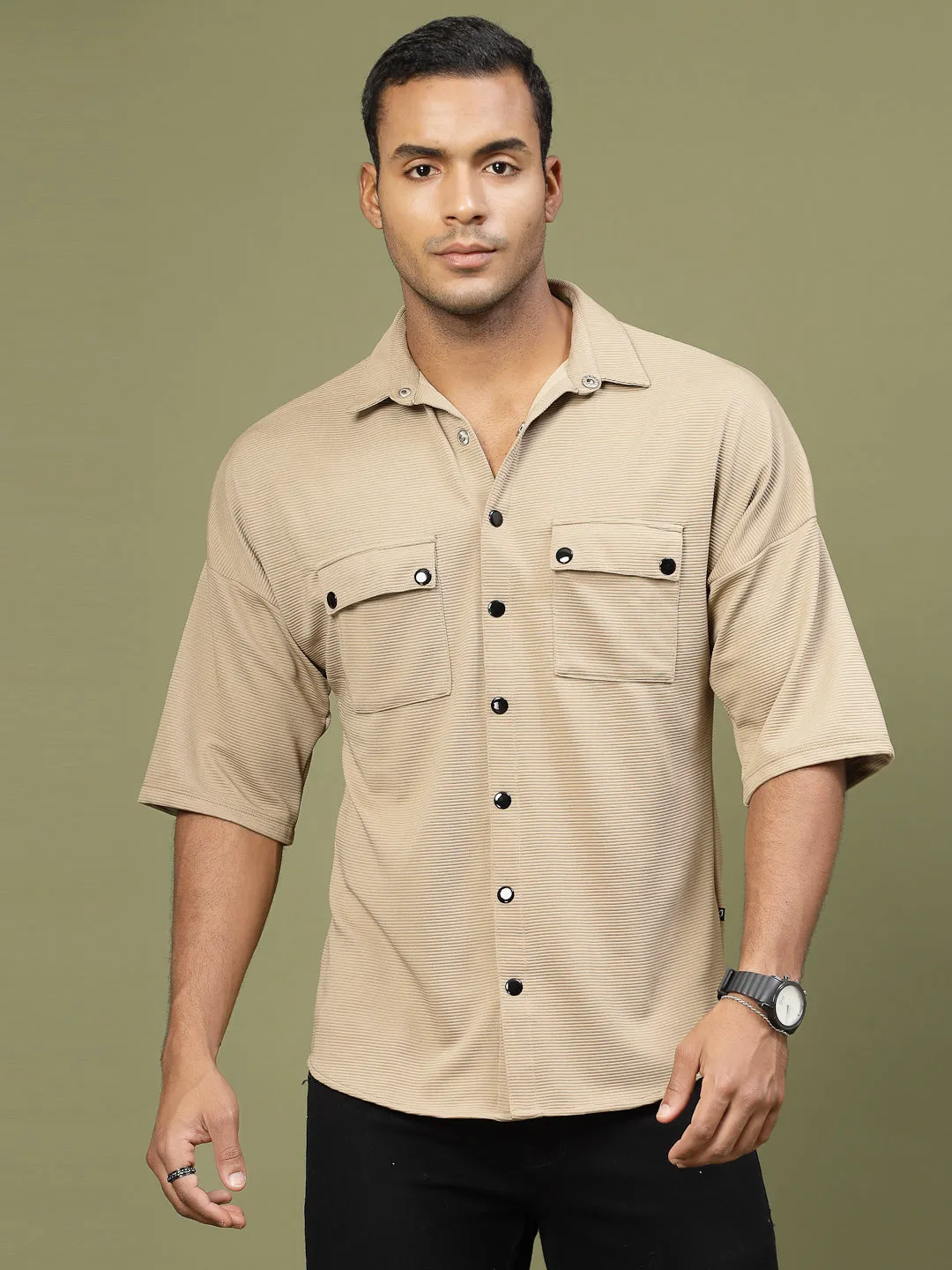 Oversized Utility Polyester Shirt