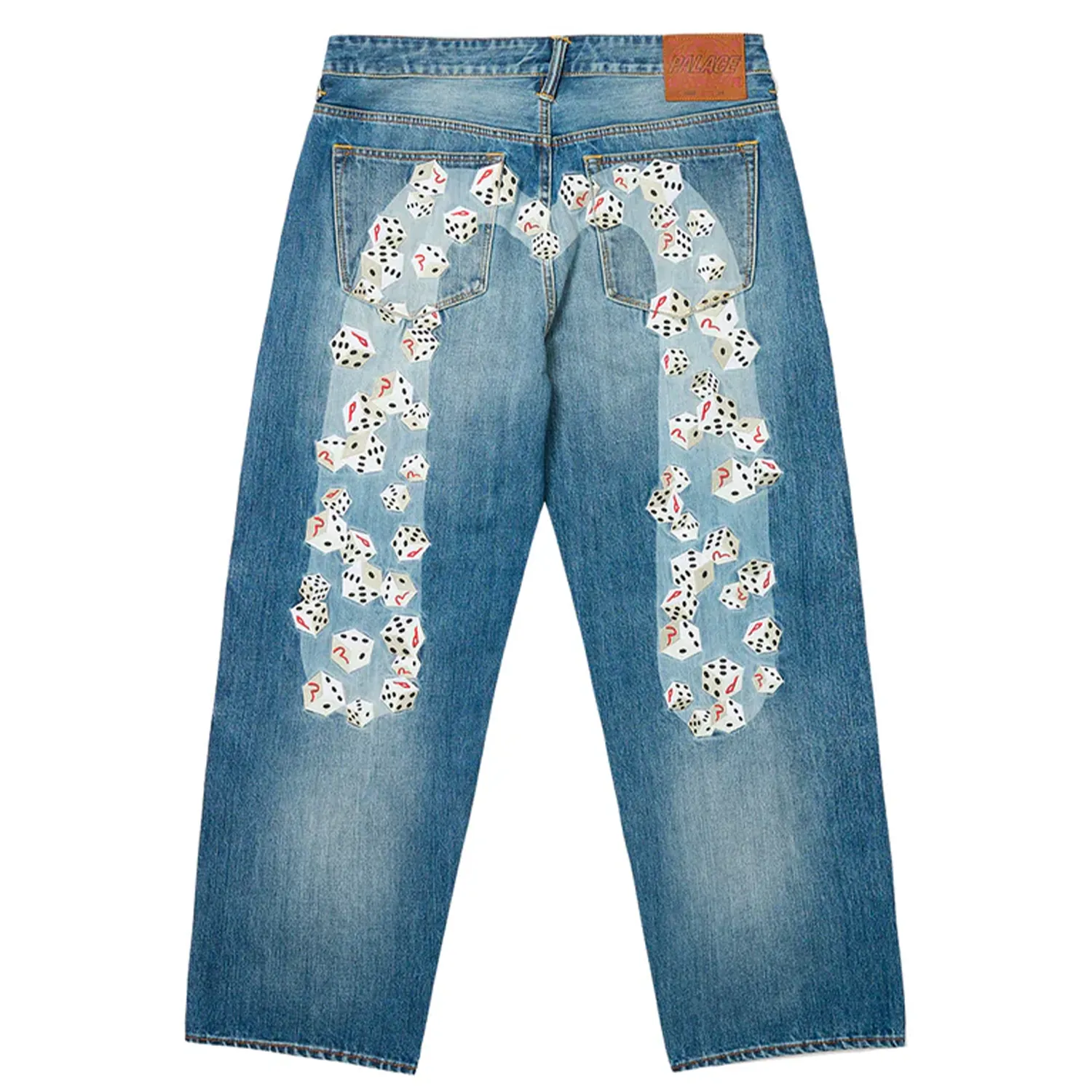 Palace x Evisu Dice Denim Jeans Light Wash