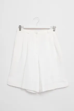 PLEATED WHITE CLASSY VINTAGE SHORTS