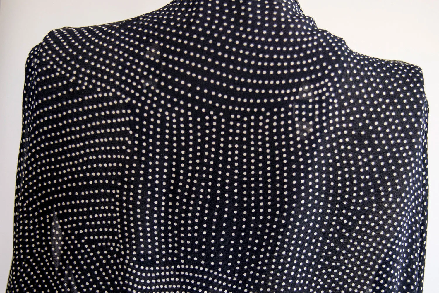 Polka Dot Duster - Women’s Black and White Sheer Polka Dot Duster with Buttons