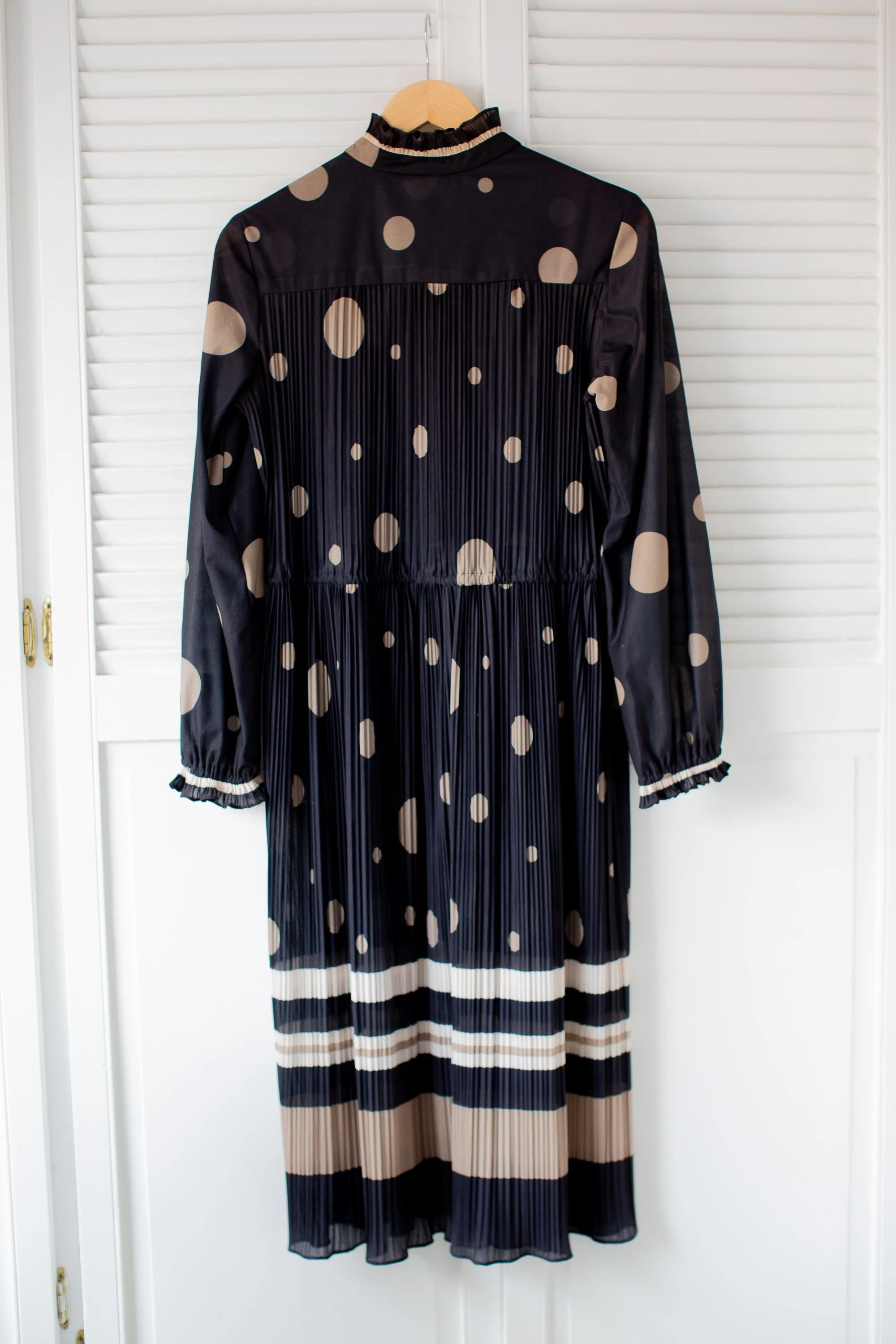 Polkadot Pleated Vintage Dress