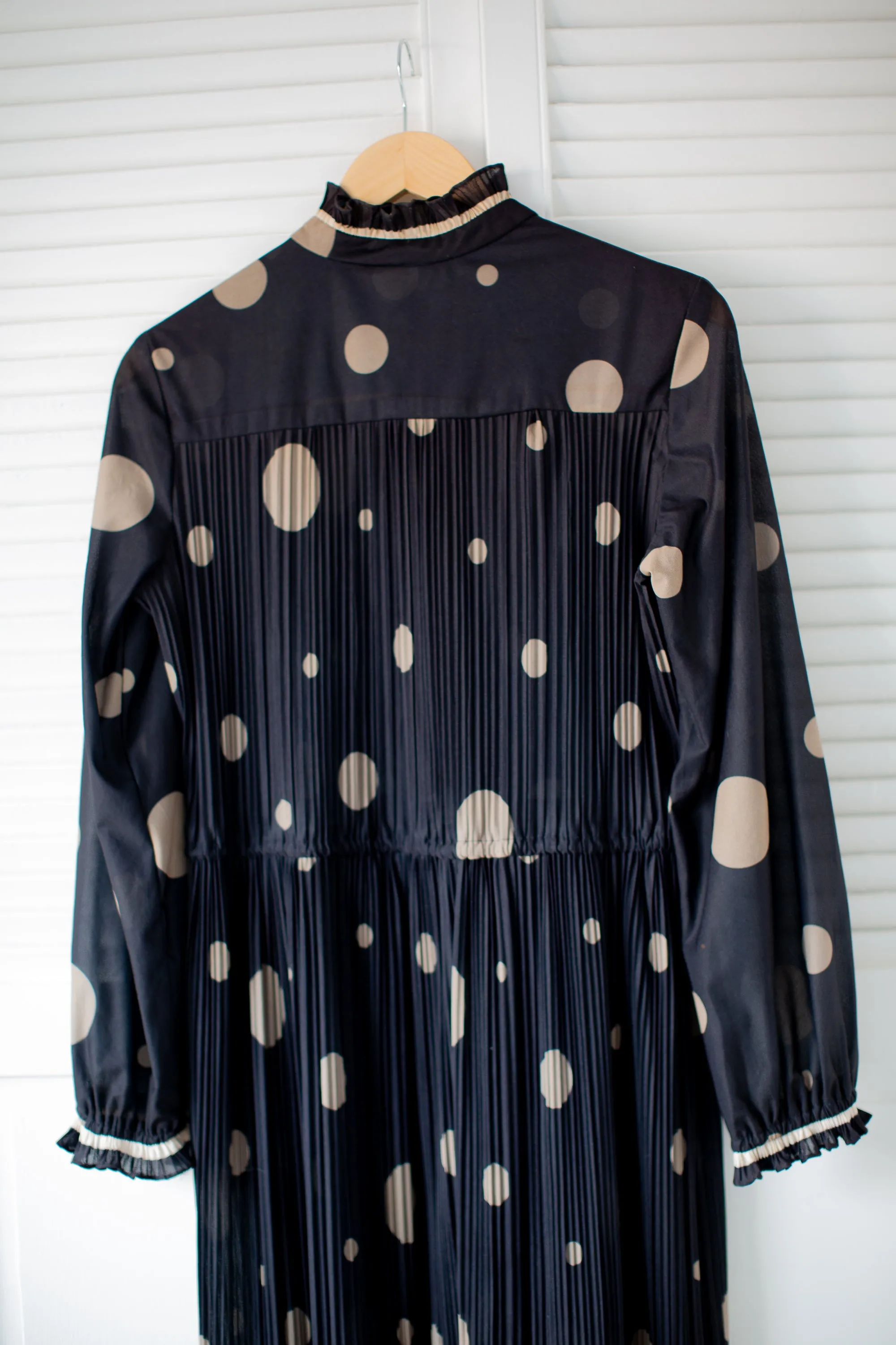 Polkadot Pleated Vintage Dress