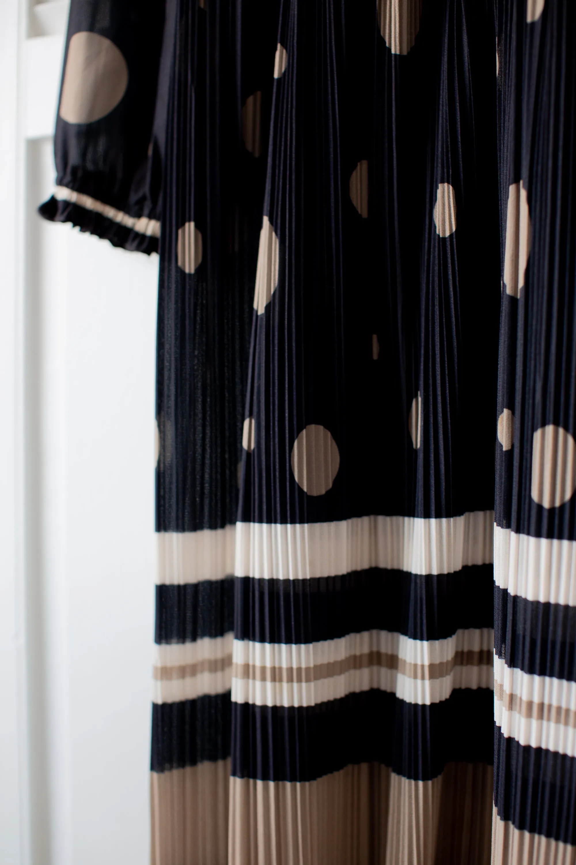 Polkadot Pleated Vintage Dress