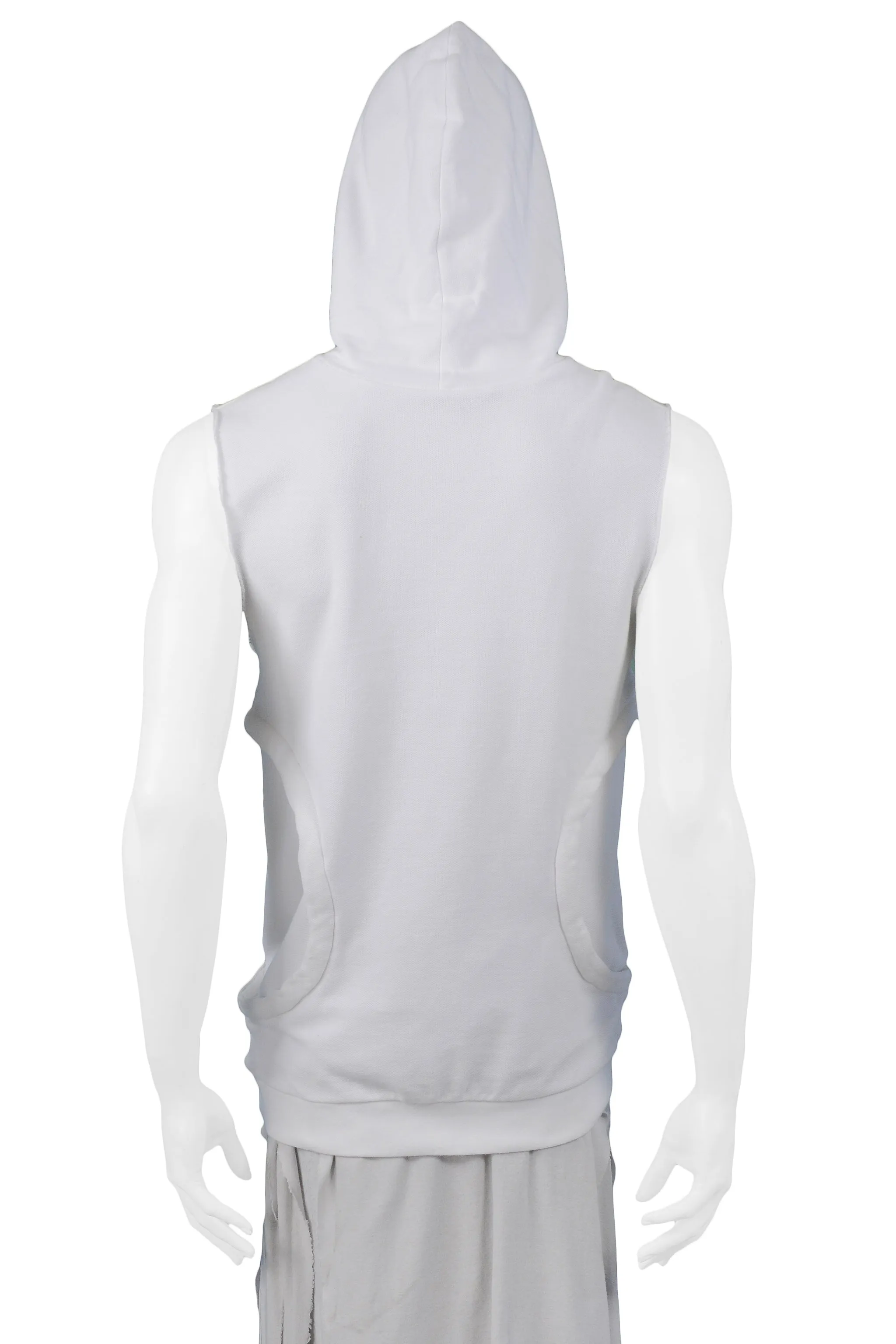 RAF SIMONS WHITE CIRCULAR POCKET HOODIE 2005