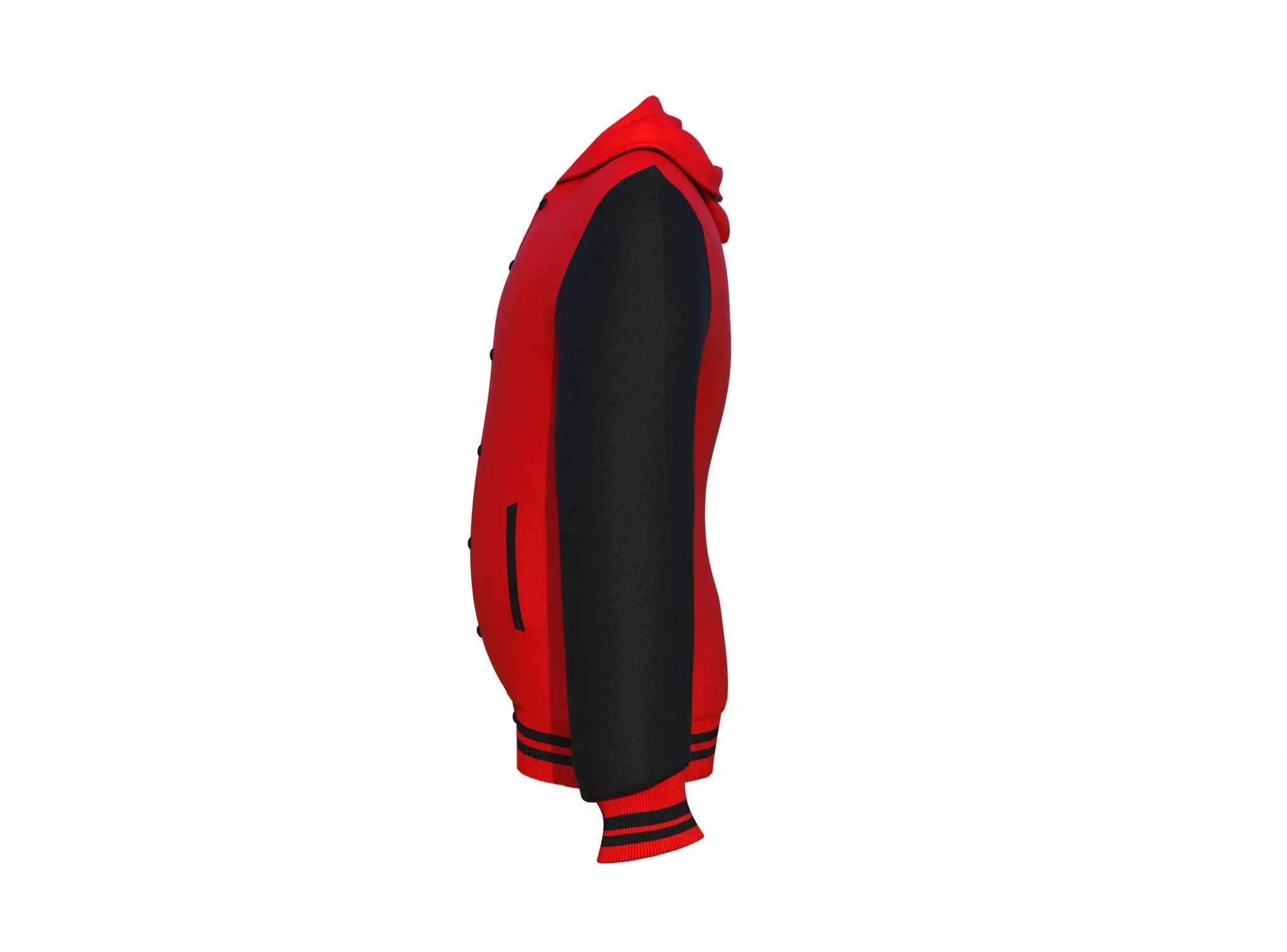 Red Varsity Letterman Jacket with Black Sleeves